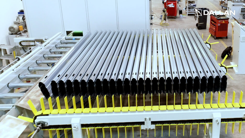 profiles are produced, they are stacked on special conveyors